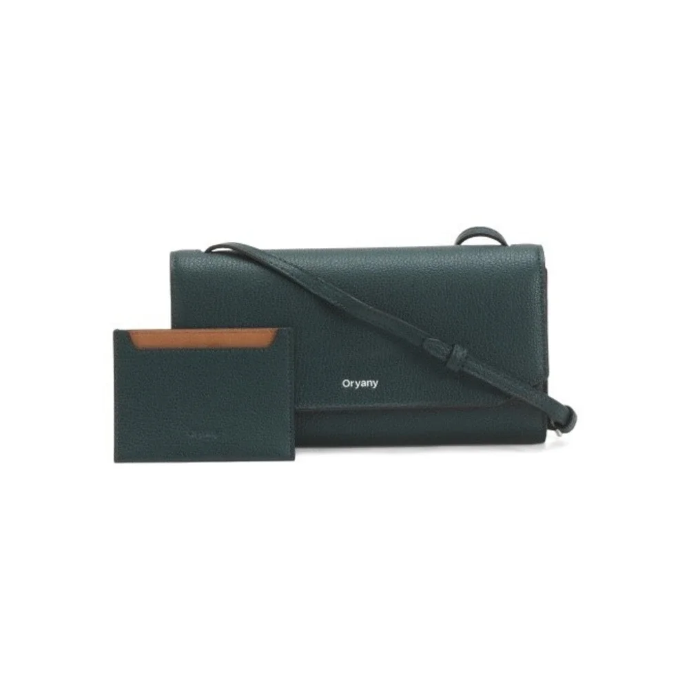 ORYANY Women's Leather Mandy Gift Set Crossbody & Removable Card Case Deep Green